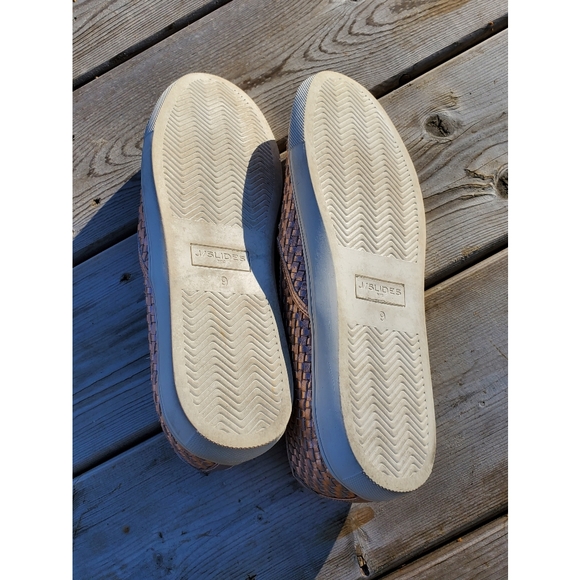 J/Slides Justine Woven Rose Gold Leather Sneakers - Picture 8 of 8